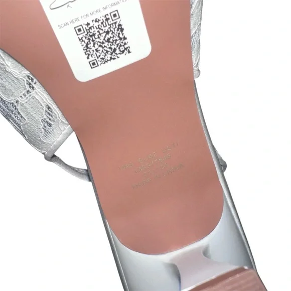 ASOS DESIGN Sunrise Bow Slingback Mid Heel Shoes – Size 11 Ivory Lace - Picture 5 of 16